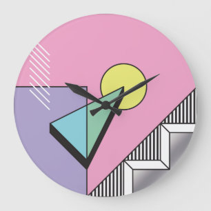 Postmoderne Geometrie: Abstrakte Komposition Große Wanduhr