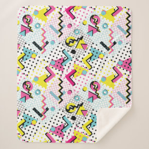 Postmoderne Memphis-Stilmuster Sherpadecke