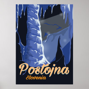 Postojna Slowenien Vintage Reiseplakat Poster