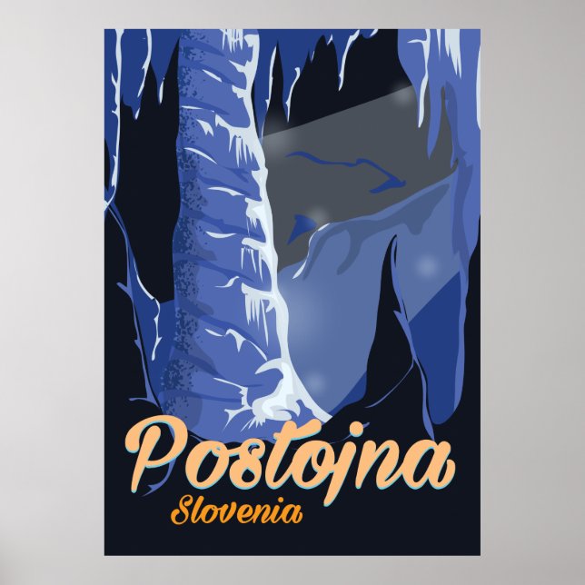 Postojna Slowenien Vintage Reiseplakat Poster (Vorne)