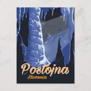 Postojna Slowenien Vintage Reiseplakat Postkarte