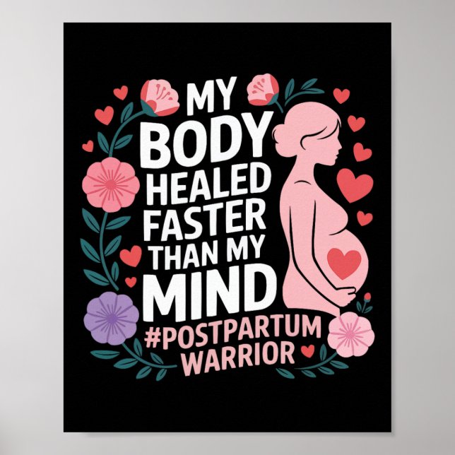 Postpartale Depression Mutter Mama Mütterliche Psy Poster (Vorne)