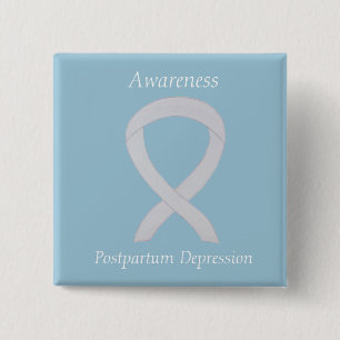 Postpartum Depression Awareness Custom Ribbon Butt Button