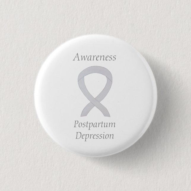Postpartum Depression Awareness Custom Ribbon Butt Button (Vorderseite)