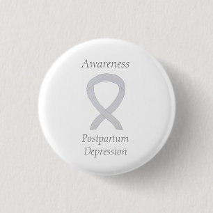 Postpartum Depression Awareness Custom Ribbon Butt Button