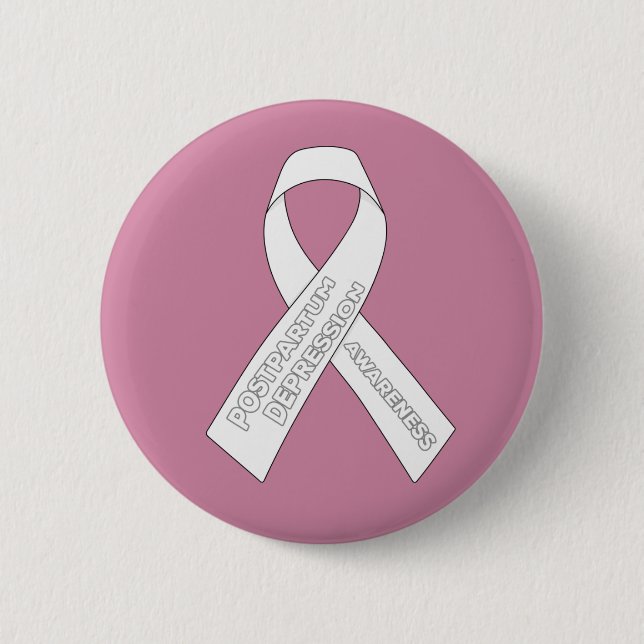 Postpartum Depression Awareness Ribbon Button (Vorderseite)