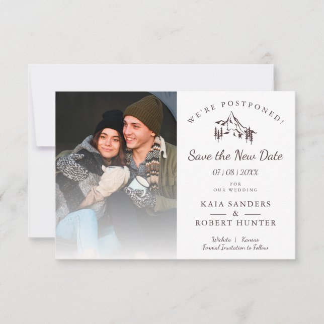 Postponed Wedding Couple Photo Mountain Landscape (Vorderseite)