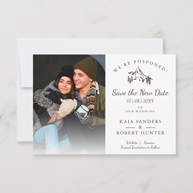 Postponed Wedding Couple Photo Mountain Landscape (Vorderseite)