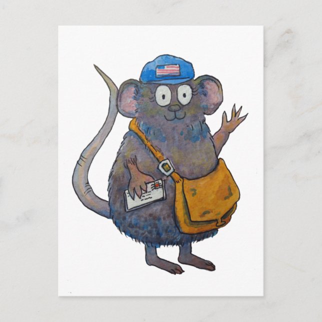 Postpostträger Postmann Vielen Dank, Frau Mouse Postkarte (Vorderseite)