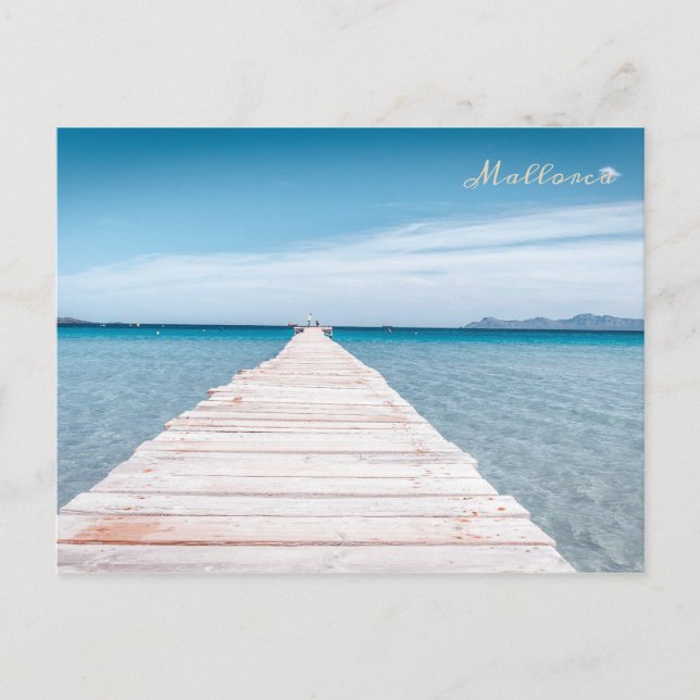 postpuente de la playa de Alcudia en Mallorca Postkarte