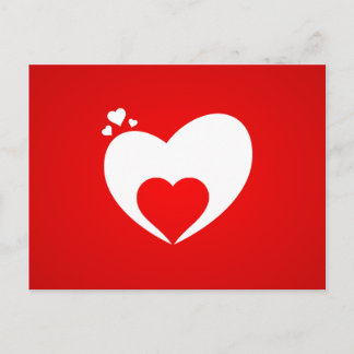Postrot Herz Postkarte