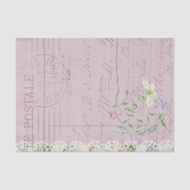 Postscript-Blume und Butterfly Seidenpapier (Vorderseite)