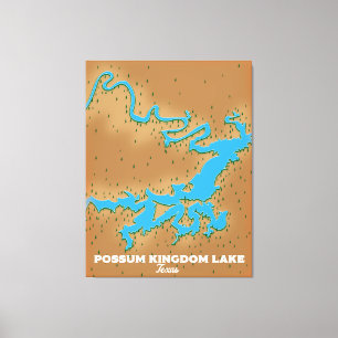 Postsum Kingdom Texas map Leinwanddruck