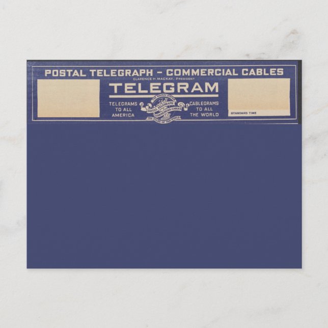 Posttelegramm Vintage Postkarte (Vorderseite)