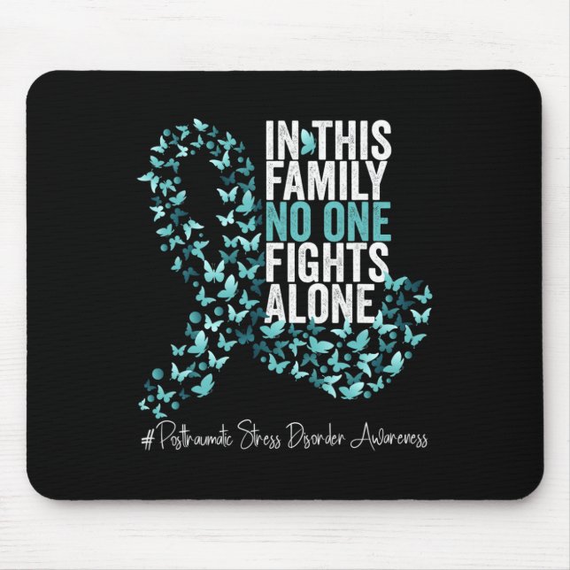 Posttraumatische Belastungsstörung Monat Aquamarin Mousepad (Vorne)