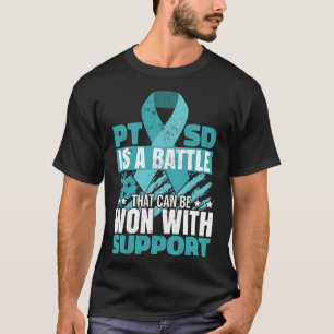 Posttraumatische Stresserkrankung Aquamarine Ribbo T-Shirt