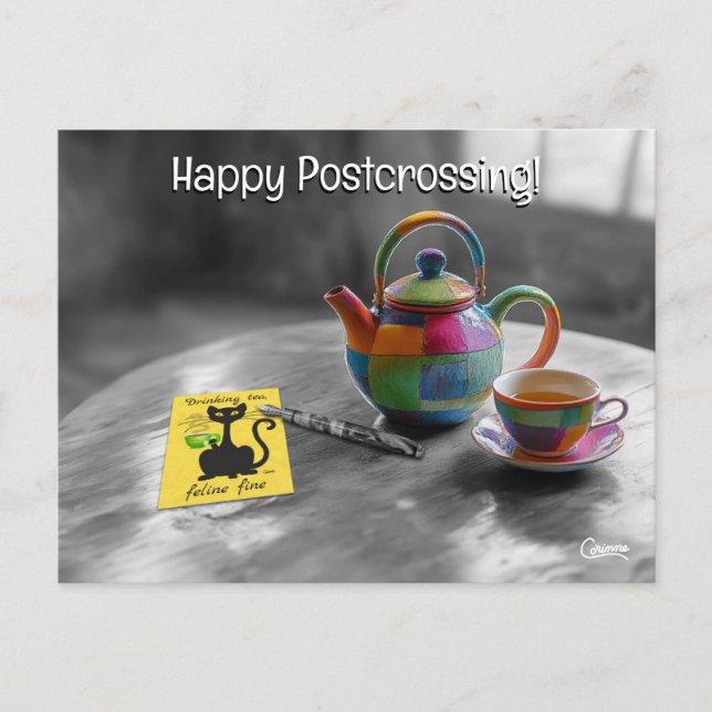 Postübergang Tee - Postkarte (Vorderseite)