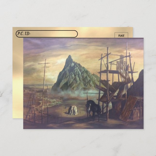 Postüberquerung - Das Schwarze Pferd - John Athert Postkarte (Vorne/Hinten)