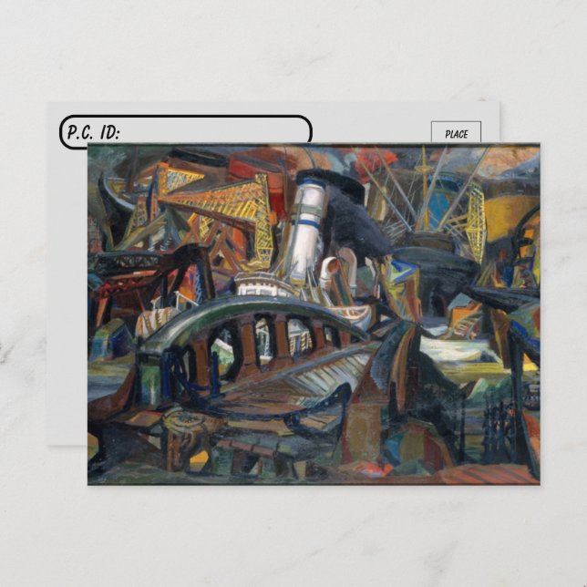 Postüberquerung - Der Hafen von Josef Presser Postkarte (Vorne/Hinten)