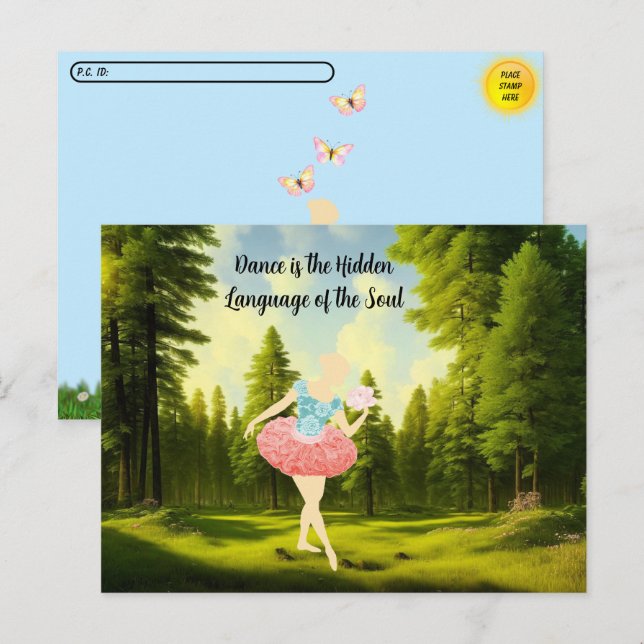 Postüberquerung Kleiner Ballerina Zitat Postkarte (Vorne/Hinten)