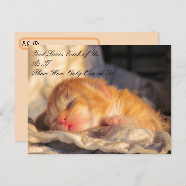 Postüberquerung Postkarte - Gott Lieben uns mit Ki (Vorne/Hinten)