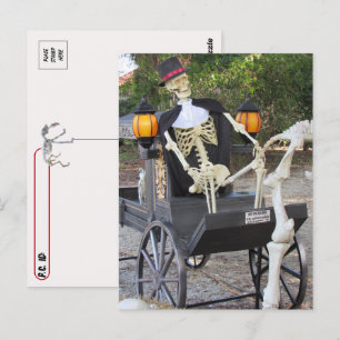 Postüberquerung - Skeleton Pferde Carraige Postkar Postkarte
