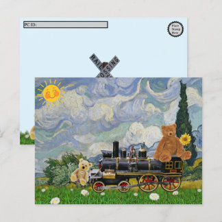 Postüberquerung - Teddybären Feiertagspostkarte