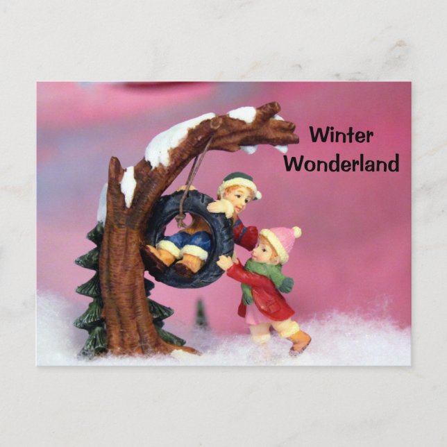 Postüberquerung - Winterwunder Kinderbaumrutsche Postkarte (Vorderseite)