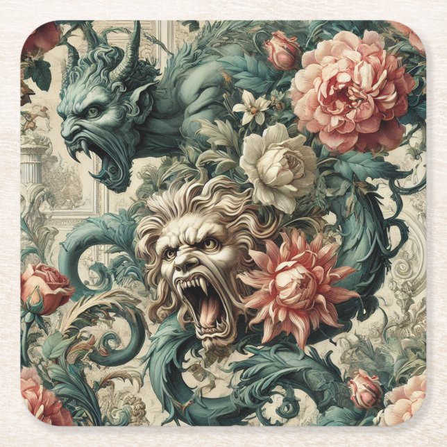 Posture of Perdition – Gothic Victorian Rechteckiger Pappuntersetzer (Vorderseite)