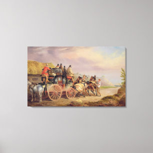 Postwagen auf der Straße: Die 'Quicksilver' Devonp Leinwanddruck