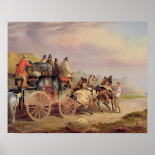 Postwagen auf der Straße: Die 'Quicksilver' Devonp Poster