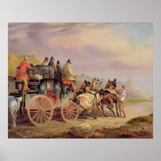 Postwagen auf der Straße: Die 'Quicksilver' Devonp Poster (Vorne)