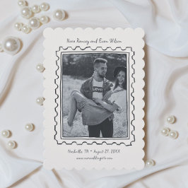 Postwertzeichen Handgezeichnete Save The Date Kart