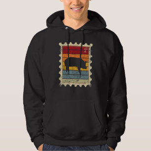 Postwertzeichen mit einem Sonnenuntergang-Schwein Hoodie