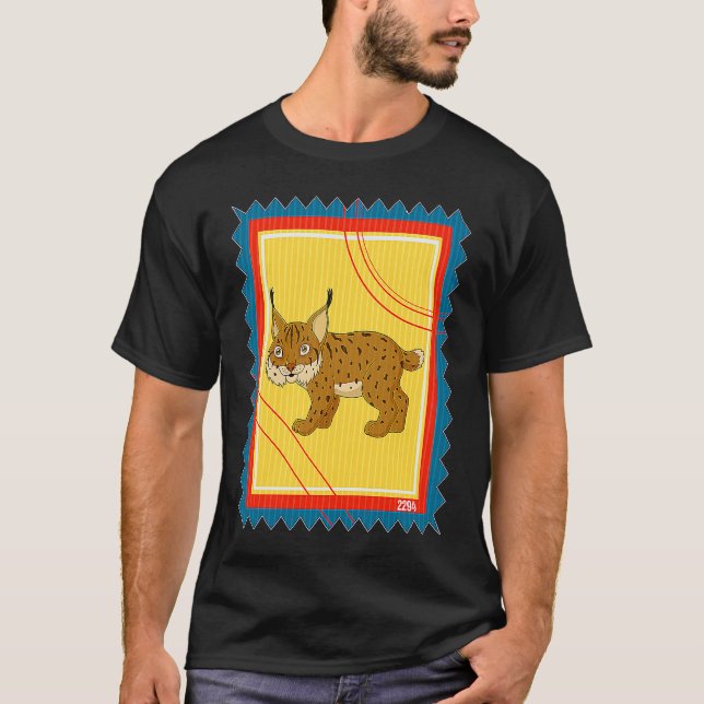Postwertzeichen-Wildkatze Karakal T-Shirt (Vorderseite)