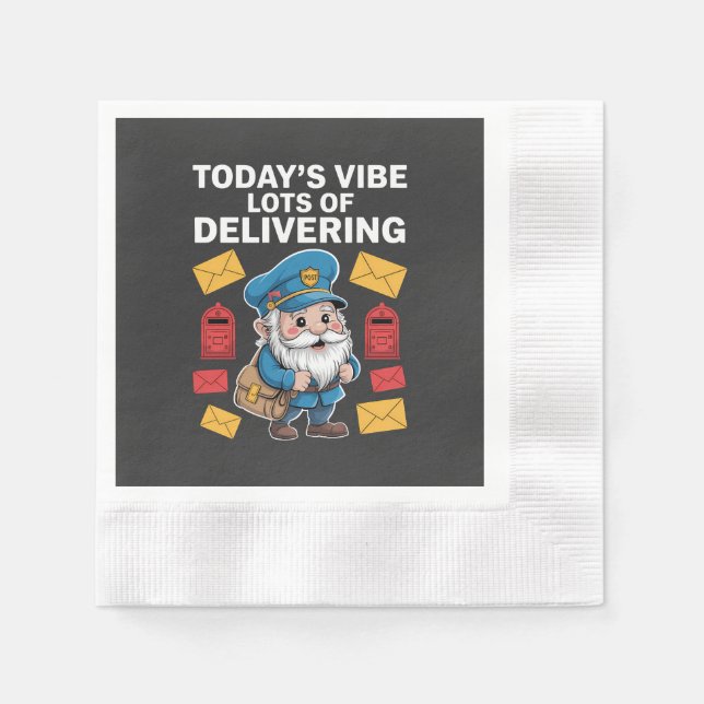 Postzustellergnome Post Serviette (Vorderseite)