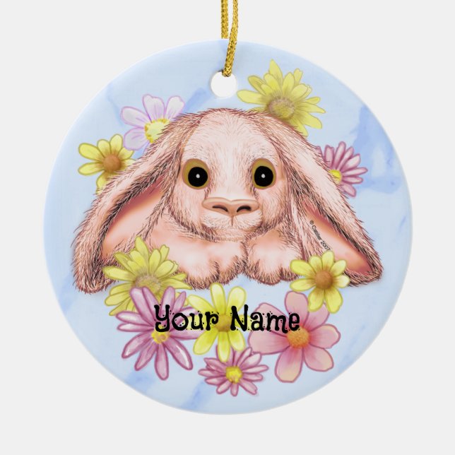 Posy Bunny Rabbit Keramik Ornament (Vorne)