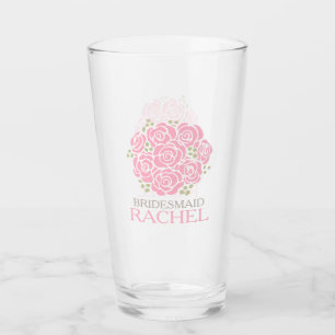 Posy danke Ihnen Brautjungfrau pink Hochzeitsfavor Glas