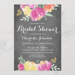 Posy Garden Chalkboard   Brautparty Einladung