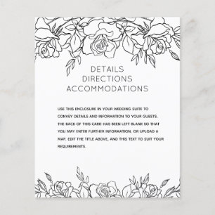 Posy of Rose Wedding Details Umschließungskarte