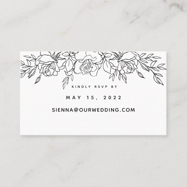 Posy of Rose Wedding Online RSVP Card Visitenkarte (Vorderseite)