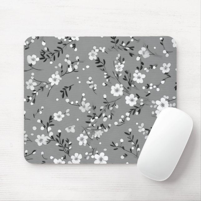 Posy Print on grau Mousepad (Mit Mouse)