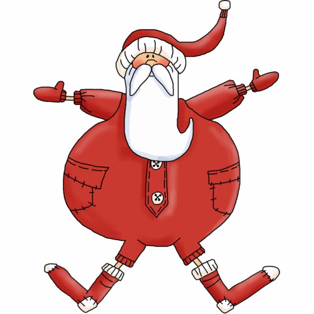 Pot Belly Santa Ornament Fotoskulptur Ornament (Vorne)