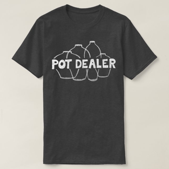 Pot Dealer weißer Druck T-Shirt (Design vorne)