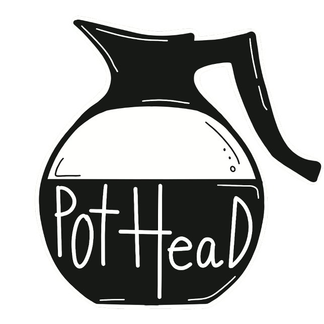 Pot Head Coffee Lover Kaffee Pot Aufkleber (Von Creator hochgeladen)