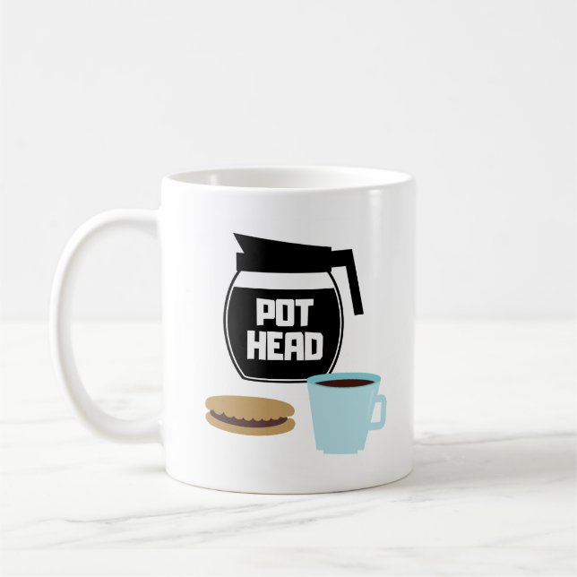 Pot Head Coffee Pot Tasse (Links)