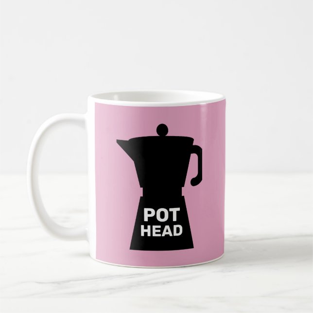 POT HEAD FUNNY PINK KAFFEE TASSE (Links)