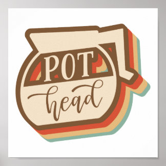 Pot Head | Retro-Style-Kaffee Poster