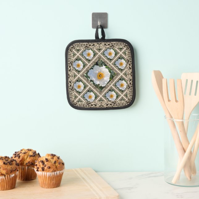 Pot Holder mit Matilija Poppies Topflappen (Insitu (Hängend))