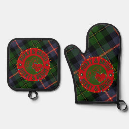 Pot Holder/Oven Mitt Plaid Merry & Bright Ofenhandschuh & Topflappen-Set